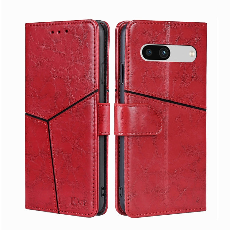 For Google Pixel 7a Geometric Stitching Horizontal Flip Leather Phone Case