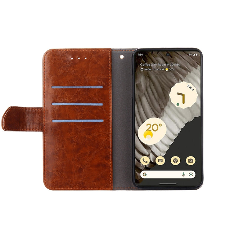 For Google Pixel 7a Geometric Stitching Horizontal Flip Leather Phone Case