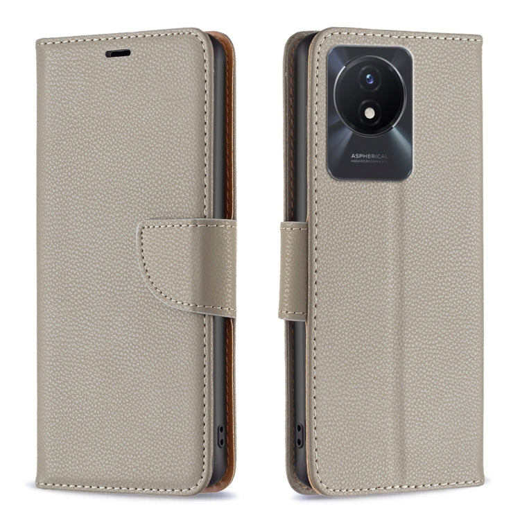 For vivo Y02 4G Litchi Texture Pure Color Leather Phone Case