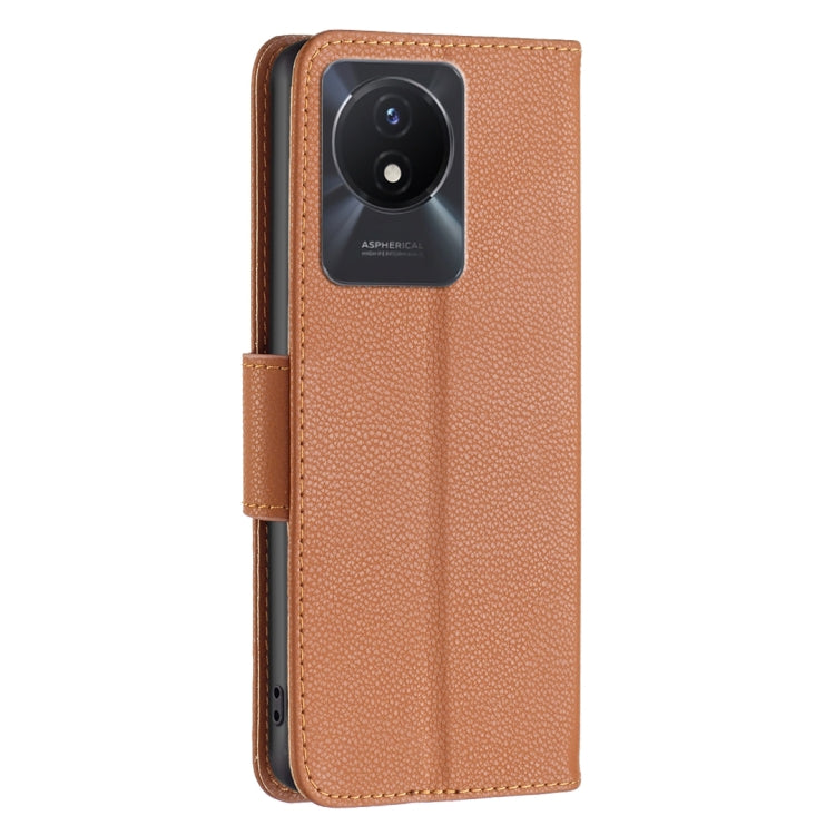 For vivo Y02 4G Litchi Texture Pure Color Leather Phone Case