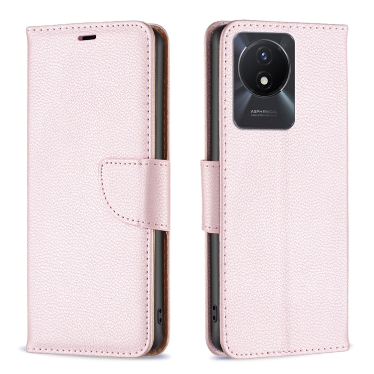 For vivo Y02 4G Litchi Texture Pure Color Leather Phone Case