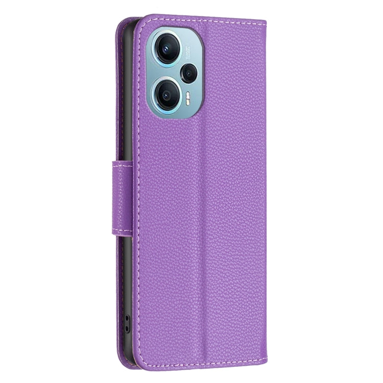 For Xiaomi Poco F5 5G / Redmi Note 12 Turbo Litchi Texture Pure Color Leather Phone Case