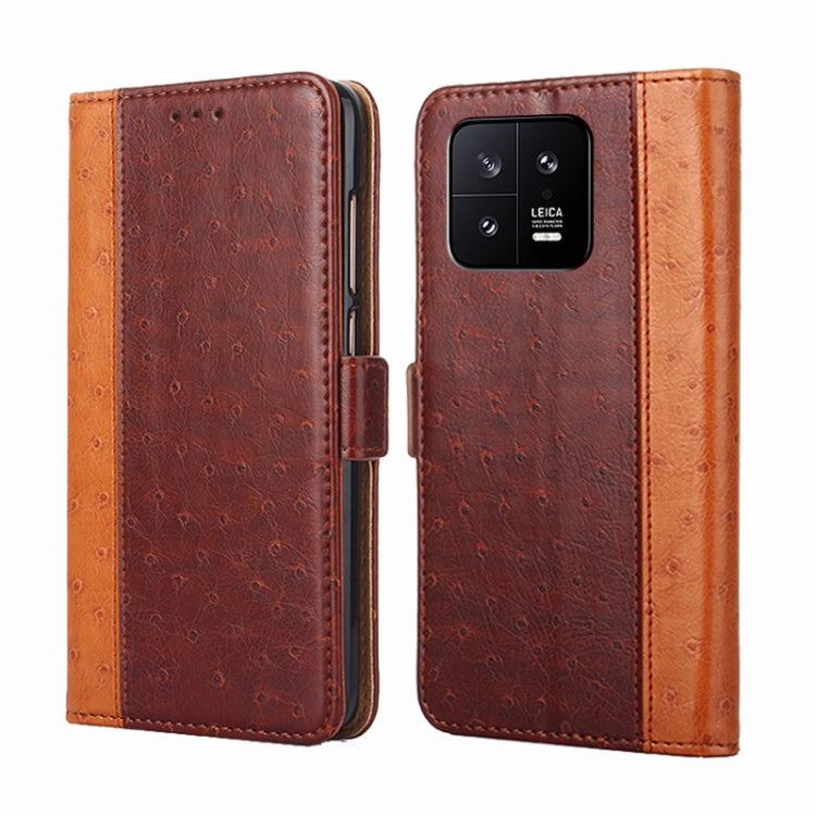 For Xiaomi 13 Ostrich Texture Flip Leather Phone Case