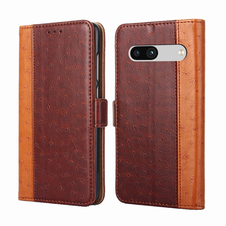 For Google Pixel 7a Ostrich Texture Flip Leather Phone Case