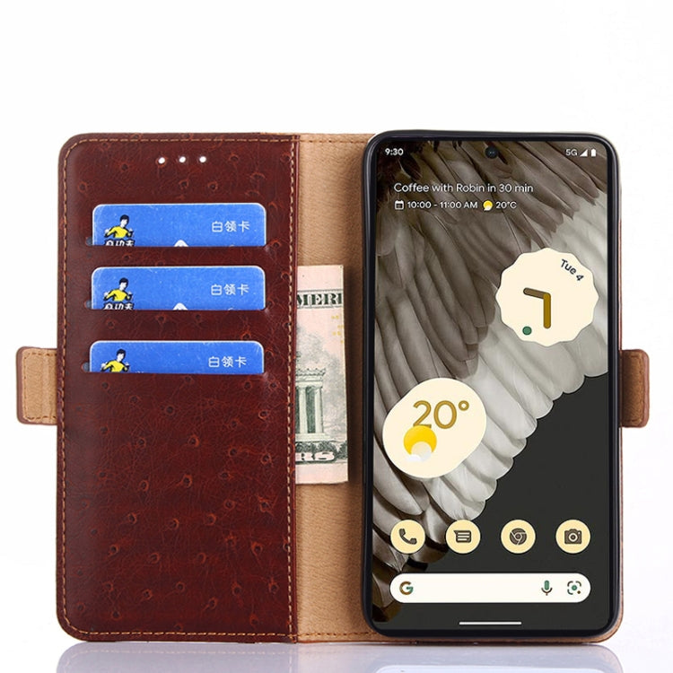 For Google Pixel 7a Ostrich Texture Flip Leather Phone Case