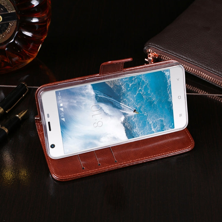 For Blackview A7 Pro idewei Crazy Horse Texture Horizontal Flip Leather Case with Holder & Card Slots & Wallet