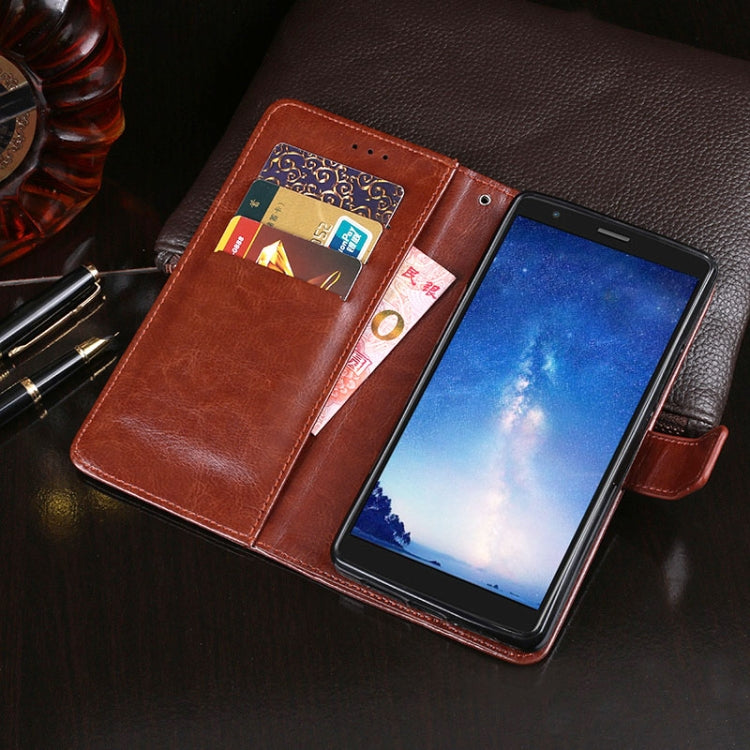 For BlackView A20 Pro idewei Crazy Horse Texture Horizontal Flip Leather Case with Holder & Card Slots & Wallet