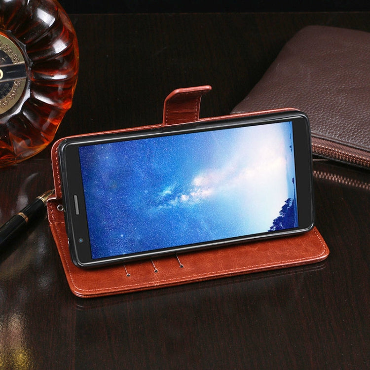 For BlackView A20 Pro idewei Crazy Horse Texture Horizontal Flip Leather Case with Holder & Card Slots & Wallet