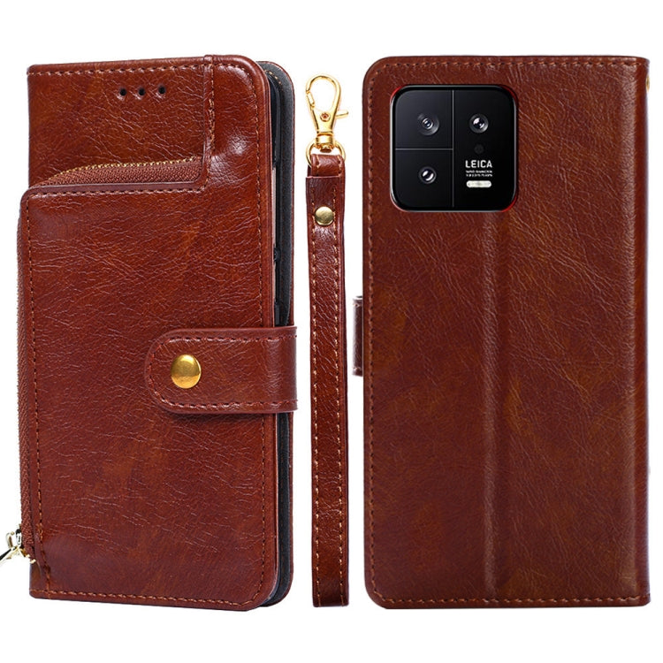 For Xiaomi 13 Zipper Bag Leather Phone Case