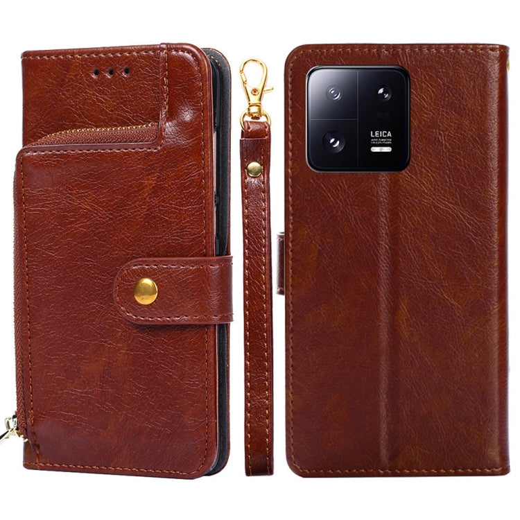 For Xiaomi 13 Pro Zipper Bag Leather Phone Case