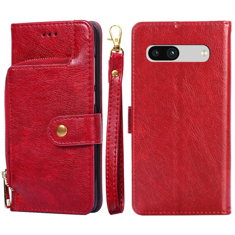 For Google Pixel 7a Zipper Bag Leather Phone Case