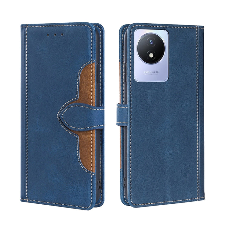 For vivo Y02 4G Skin Feel Magnetic Buckle Leather Phone Case
