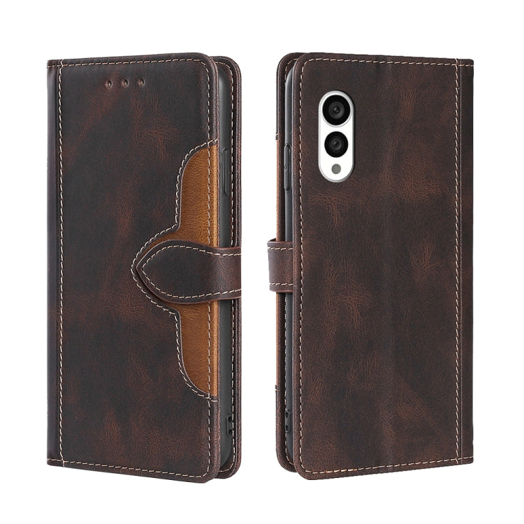 For Fujitsu Arrows N F-51C Skin Feel Magnetic Buckle Leather Phone Case