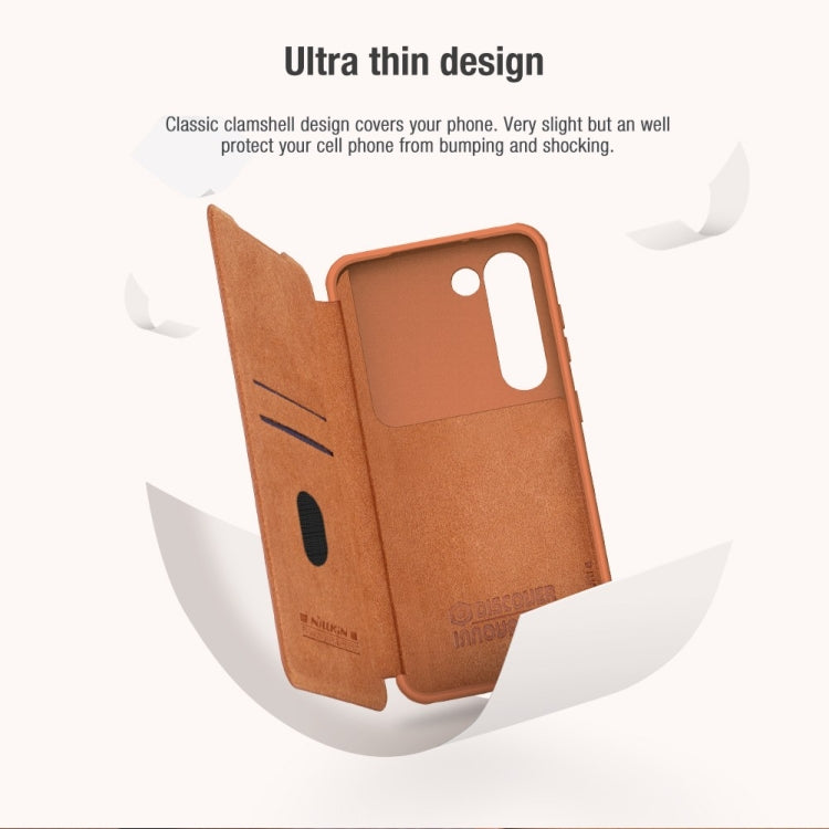 For Samsung Galaxy S23 5G NILLKIN QIN Series Pro Sliding Camera Cover Design Leather Phone Case