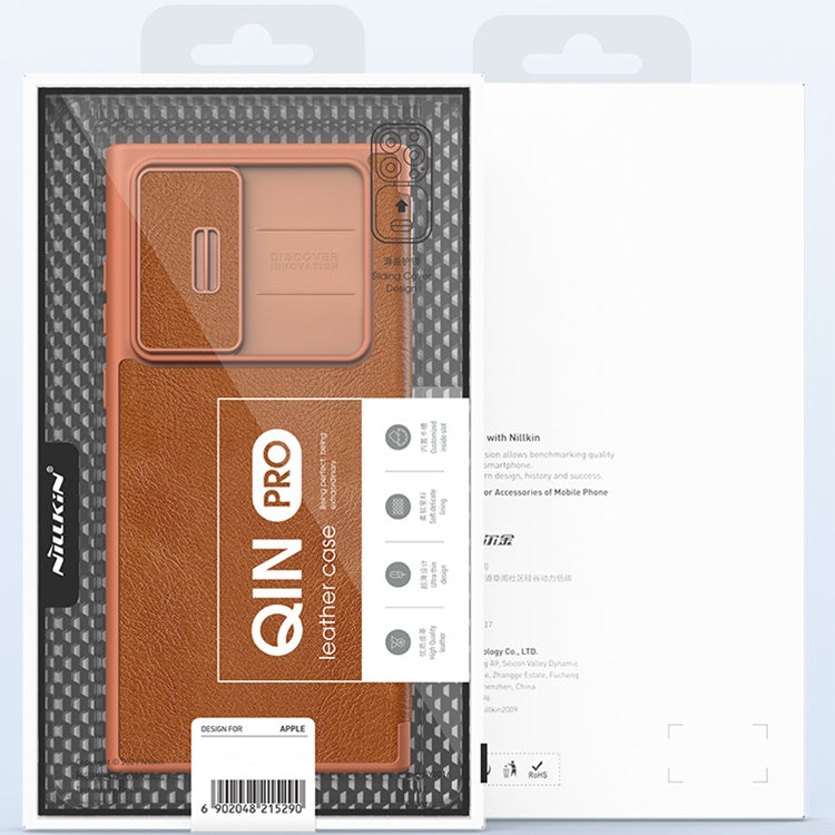 For Samsung Galaxy S23 5G NILLKIN QIN Series Pro Sliding Camera Cover Design Leather Phone Case