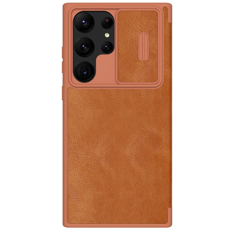 For Samsung Galaxy S23 Ultra 5G NILLKIN QIN Series Pro Sliding Camera Cover Design Leather Phone Case