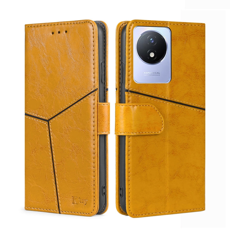 For vivo Y02 4G Geometric Stitching Horizontal Flip Leather Phone Case