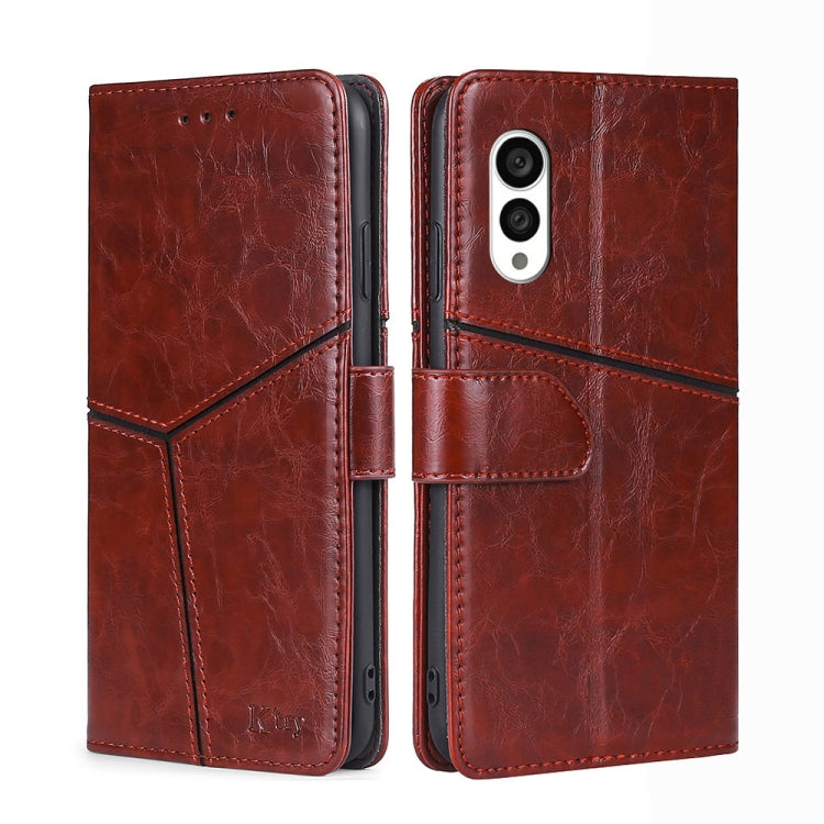 For Fujitsu Arrows N F-51C Geometric Stitching Horizontal Flip Leather Phone Case