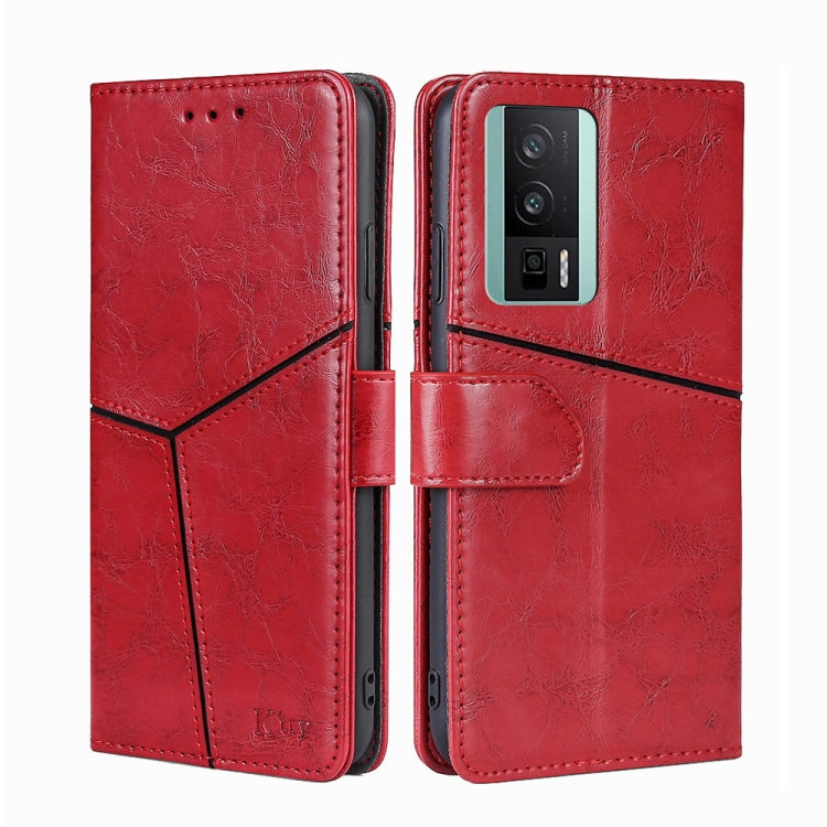 For Xiaomi Redmi K60 / K60 Pro Geometric Stitching Horizontal Flip Leather Phone Case