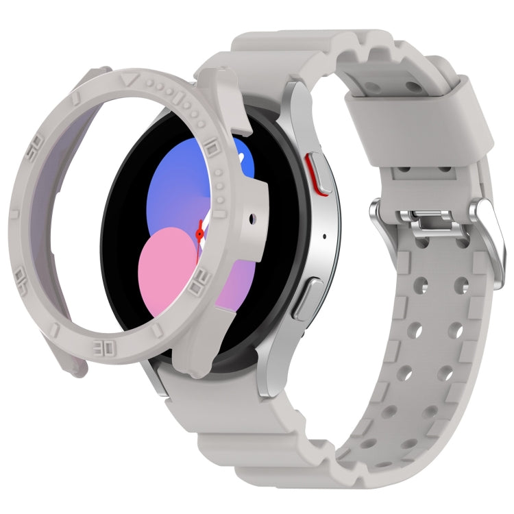 For Samsung Galaxy Watch4 Classic 46mm Armor Silicone Watch Band + Protective Case