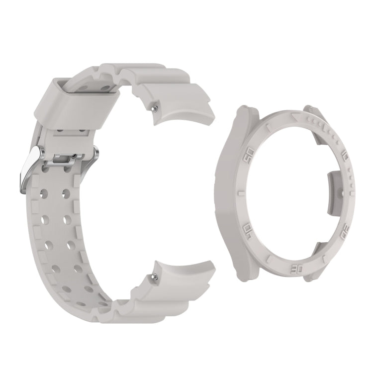 For Samsung Galaxy Watch4 Classic 46mm Armor Silicone Watch Band + Protective Case