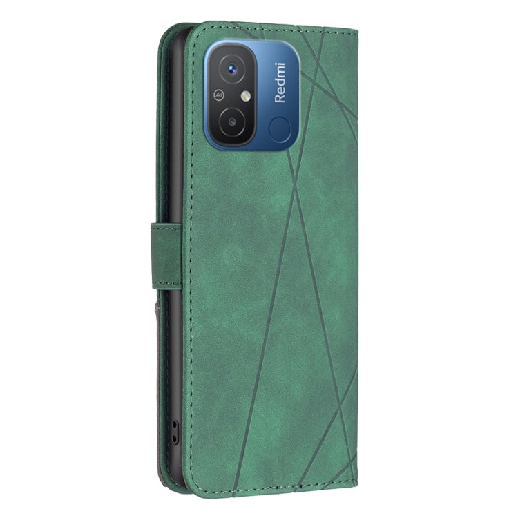 For Xiaomi Redmi 12C Magnetic Buckle Rhombus Texture Leather Phone Case