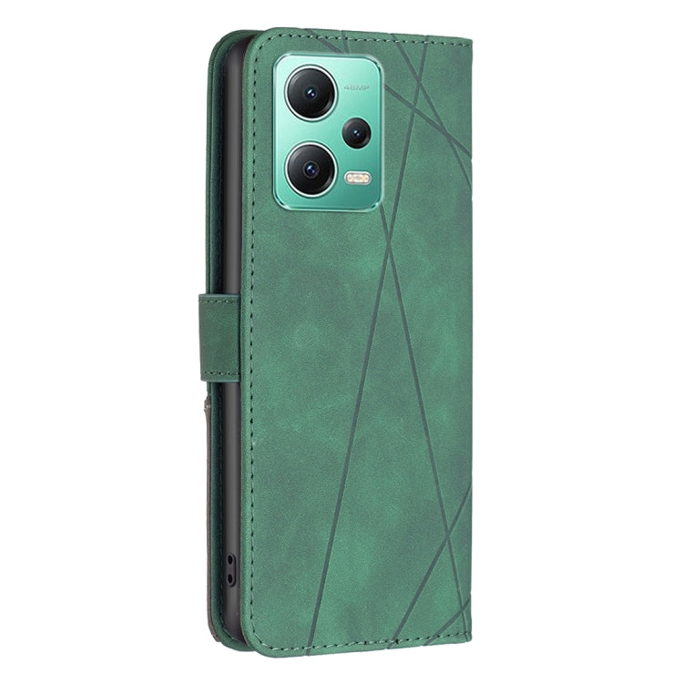 For Xiaomi Redmi Note 12 Global Magnetic Buckle Rhombus Texture Leather Phone Case