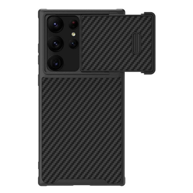 For Samsung Galaxy S23 Ultra 5G NILLKIN Synthetic Fiber Camshield Phone Case(Black)