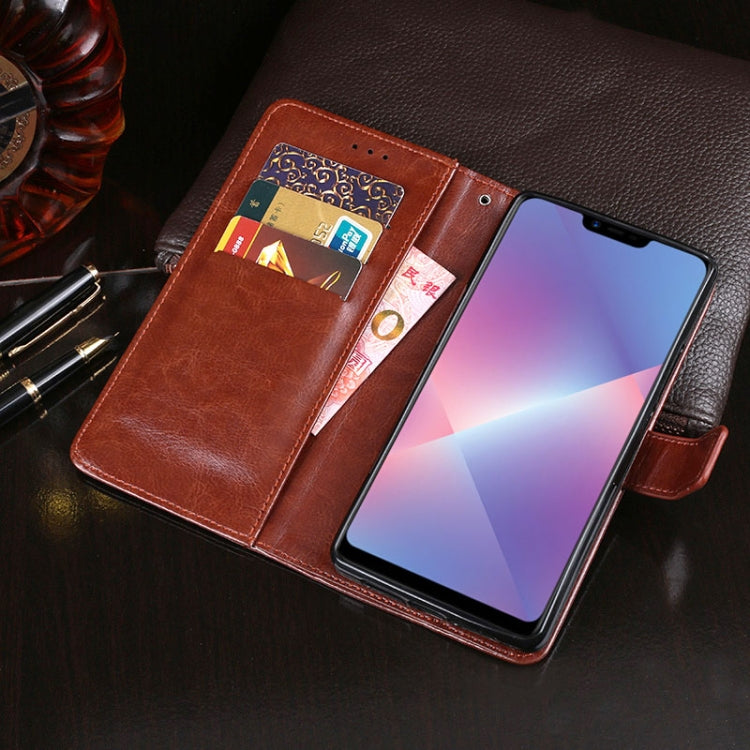 For OPPO A3S idewei Crazy Horse Texture Horizontal Flip Leather Case with Holder & Card Slots & Wallet