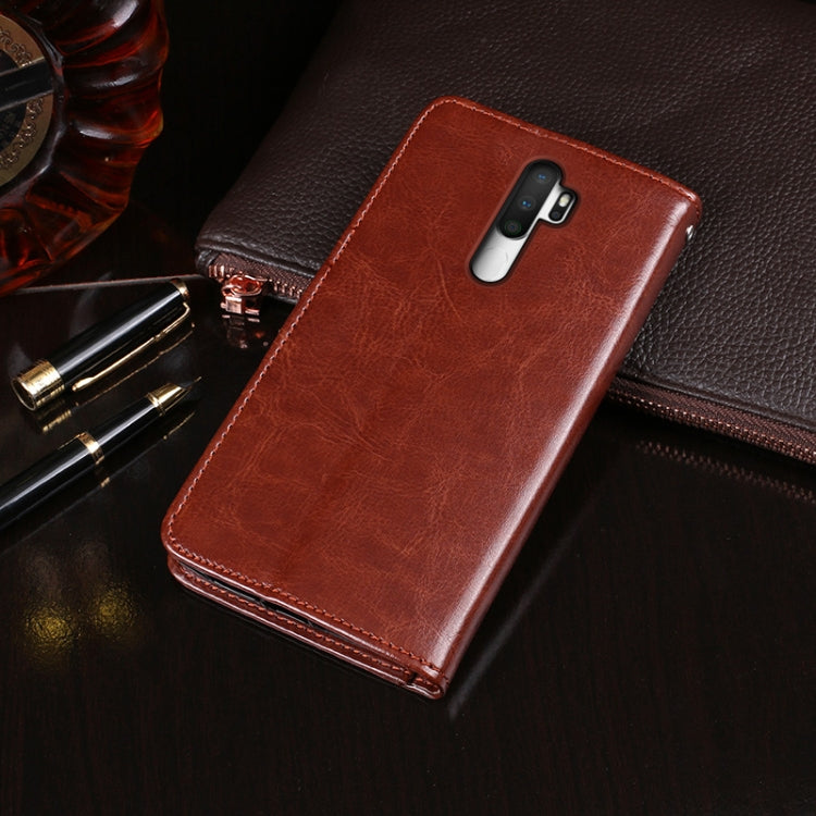 For OPPO A5 (2020) idewei Crazy Horse Texture Horizontal Flip Leather Case with Holder & Card Slots & Wallet