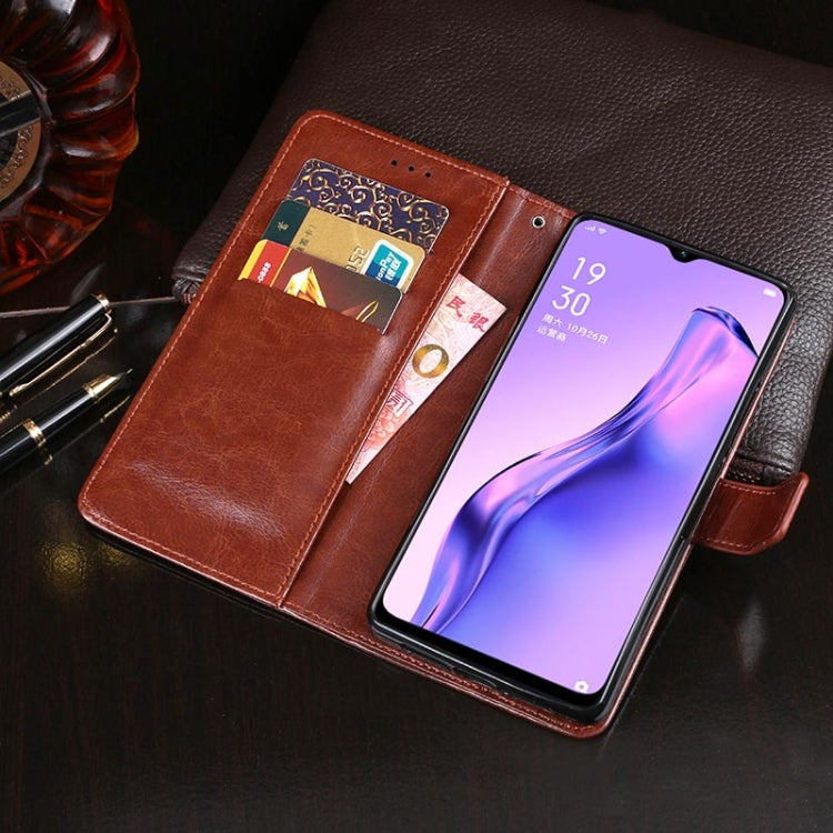 For OPPO A8 idewei Crazy Horse Texture Horizontal Flip Leather Case with Holder & Card Slots & Wallet
