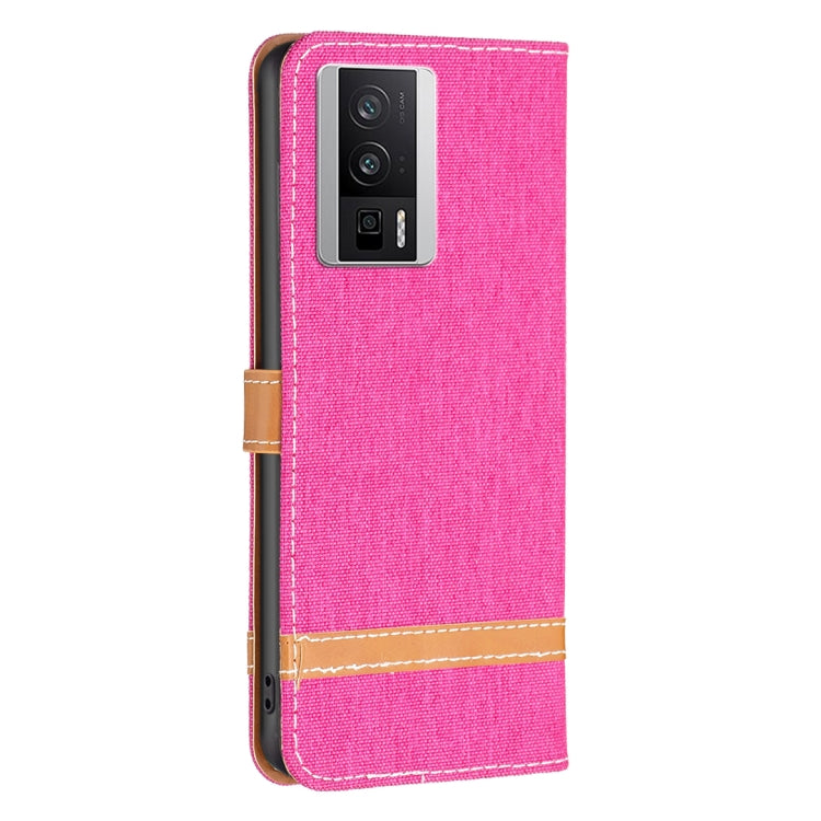 For Xiaomi Redmi K60 / K60 Pro Color Block Denim Texture Leather Phone Case