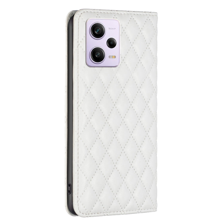 For Xiaomi Redmi Note 12 Pro+ Global Diamond Lattice Magnetic Leather Flip Phone Case