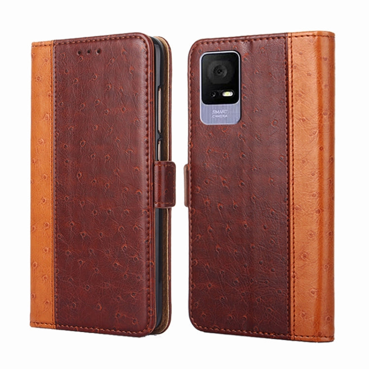 For TCL 405 / 406 / 408 Ostrich Texture Horizontal Flip Leather Phone Case