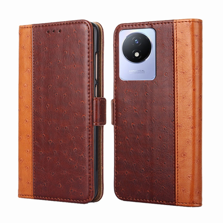 For vivo Y02 4G Ostrich Texture Horizontal Flip Leather Phone Case
