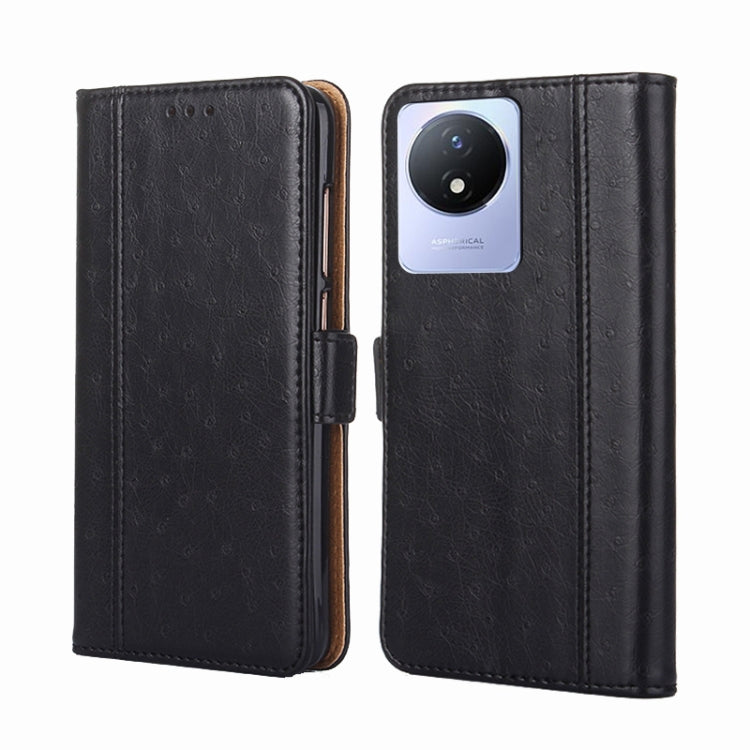 For vivo Y02 4G Ostrich Texture Horizontal Flip Leather Phone Case