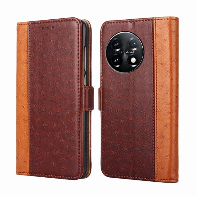 For OnePlus 11 Ostrich Texture Horizontal Flip Leather Phone Case