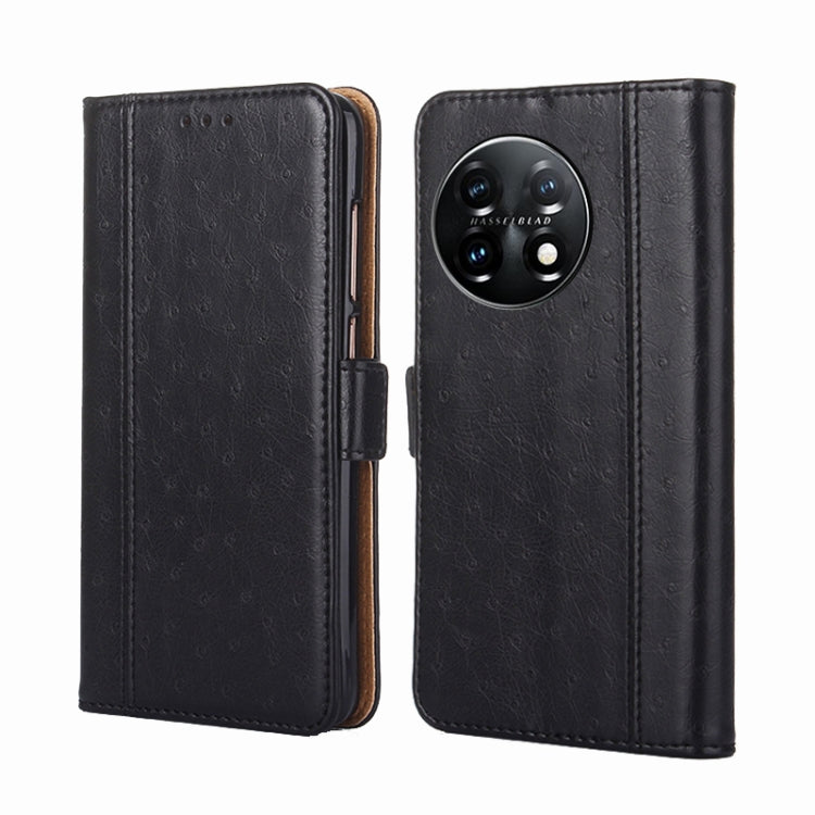 For OnePlus 11 Ostrich Texture Horizontal Flip Leather Phone Case