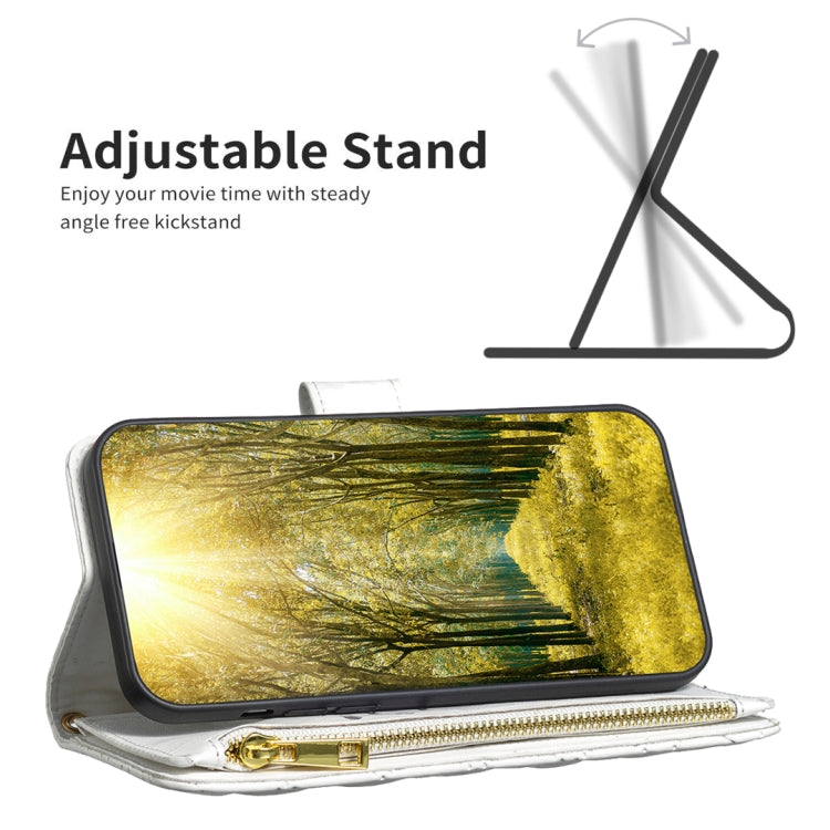 For Xiaomi Redmi Note 12 Pro 5G Global Diamond Lattice Zipper Wallet Leather Flip Phone Case