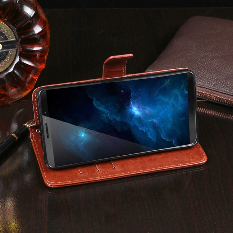 For Cubot J5 idewei Crazy Horse Texture Horizontal Flip Leather Case with Holder & Card Slots & Wallet