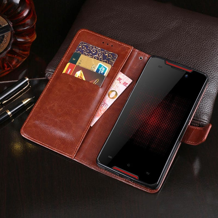 For Cubot Quest Lite idewei Crazy Horse Texture Horizontal Flip Leather Case with Holder & Card Slots & Wallet