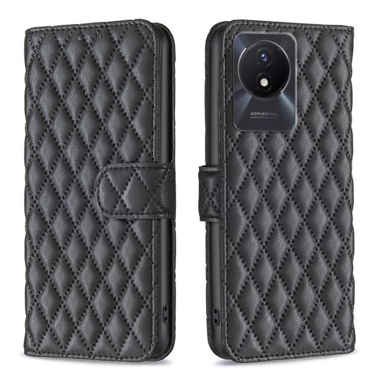 For vivo Y02 4G Diamond Lattice Wallet Leather Flip Phone Case