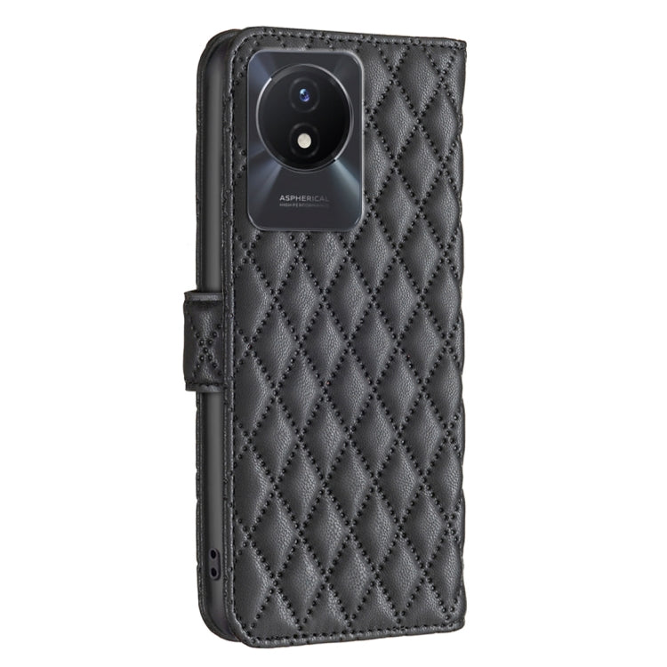For vivo Y02 4G Diamond Lattice Wallet Leather Flip Phone Case