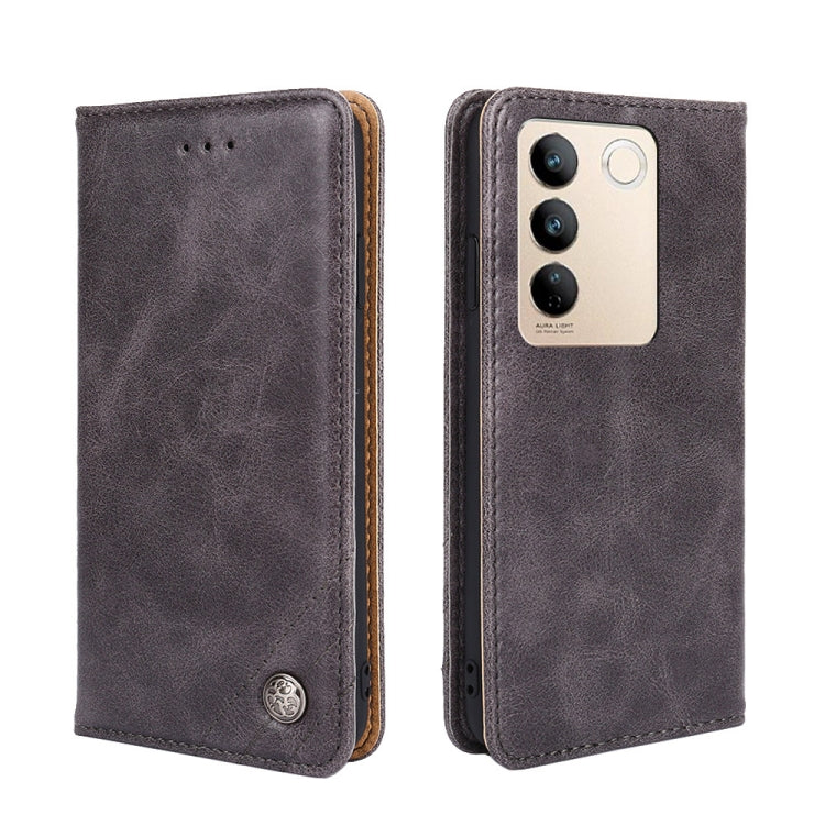 For vivo S16 / S16 Pro Non-Magnetic Retro Texture Horizontal Flip Leather Case