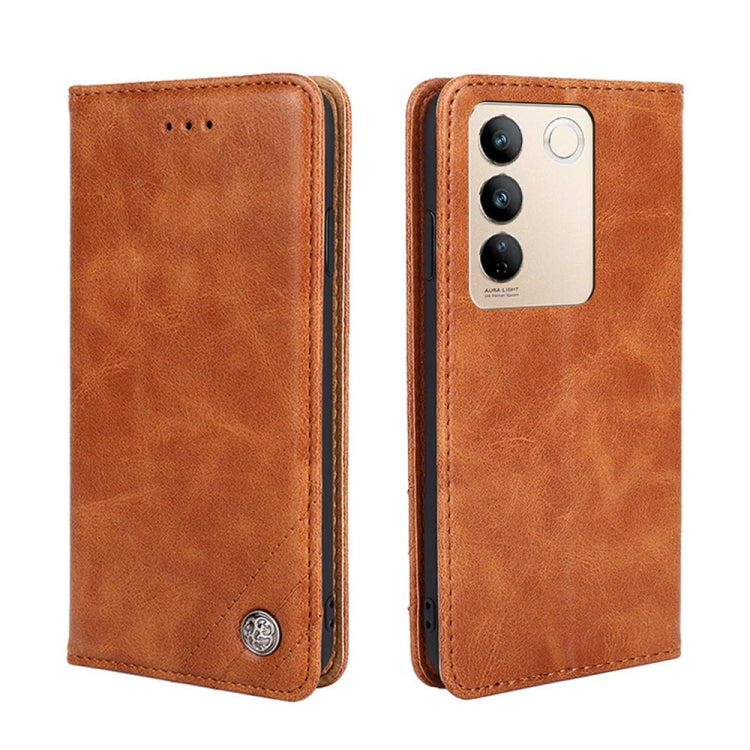 For vivo S16 / S16 Pro Non-Magnetic Retro Texture Horizontal Flip Leather Case