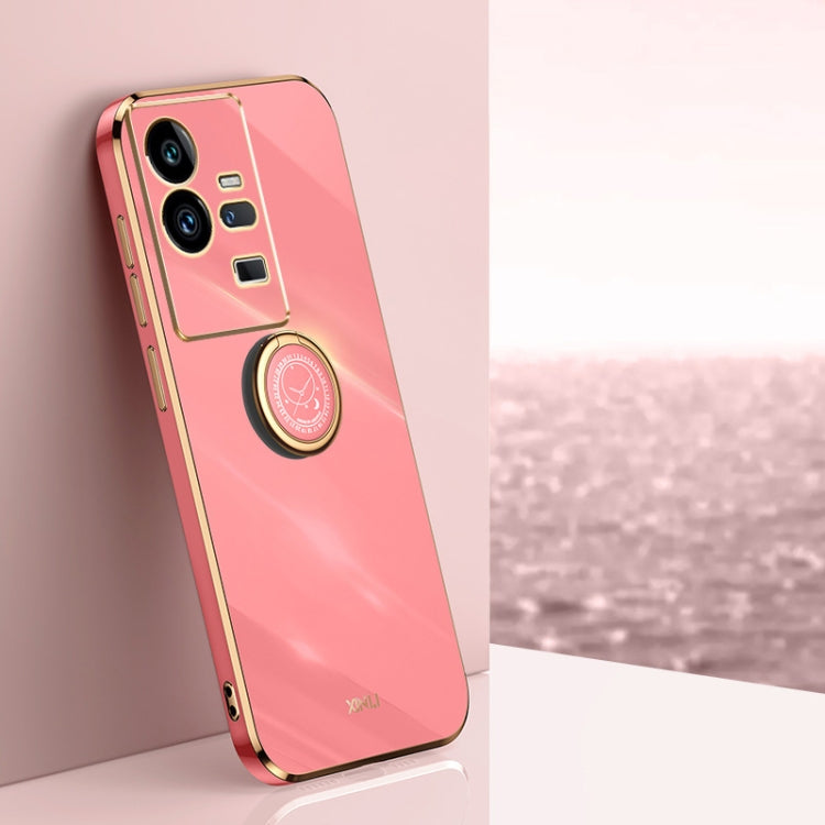 For vivo iQOO 11 Pro 5G XINLI Straight Edge 6D Electroplate TPU Phone Case with Ring Holder