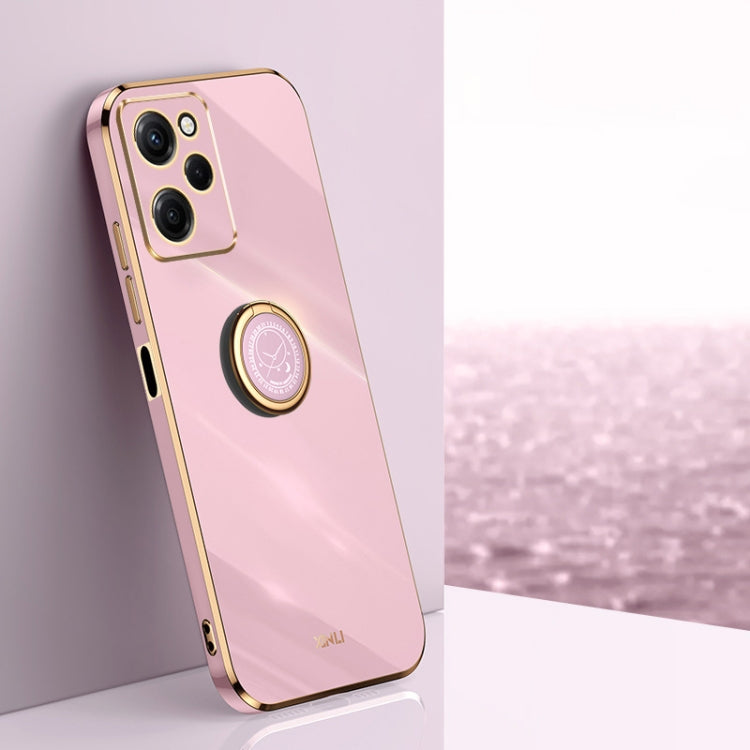 For Xiaomi Redmi Note 12 Pro Speed XINLI Straight Edge 6D Electroplate TPU Phone Case with Ring Holder