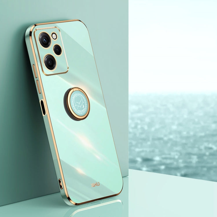 For Xiaomi Redmi Note 12 Pro Speed XINLI Straight Edge 6D Electroplate TPU Phone Case with Ring Holder
