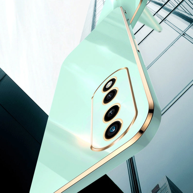 For Honor 80 Pro Flat XINLI Straight Edge 6D Electroplate TPU Phone Case with Ring Holder