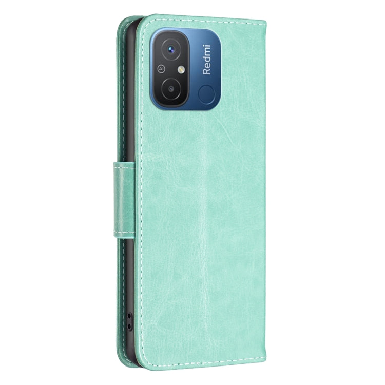 For Xiaomi Redmi 12C Embossing Two Butterflies Pattern Leather Phone Case